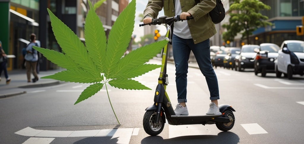 Ein E-Scooter Fahrer mit Cannabis